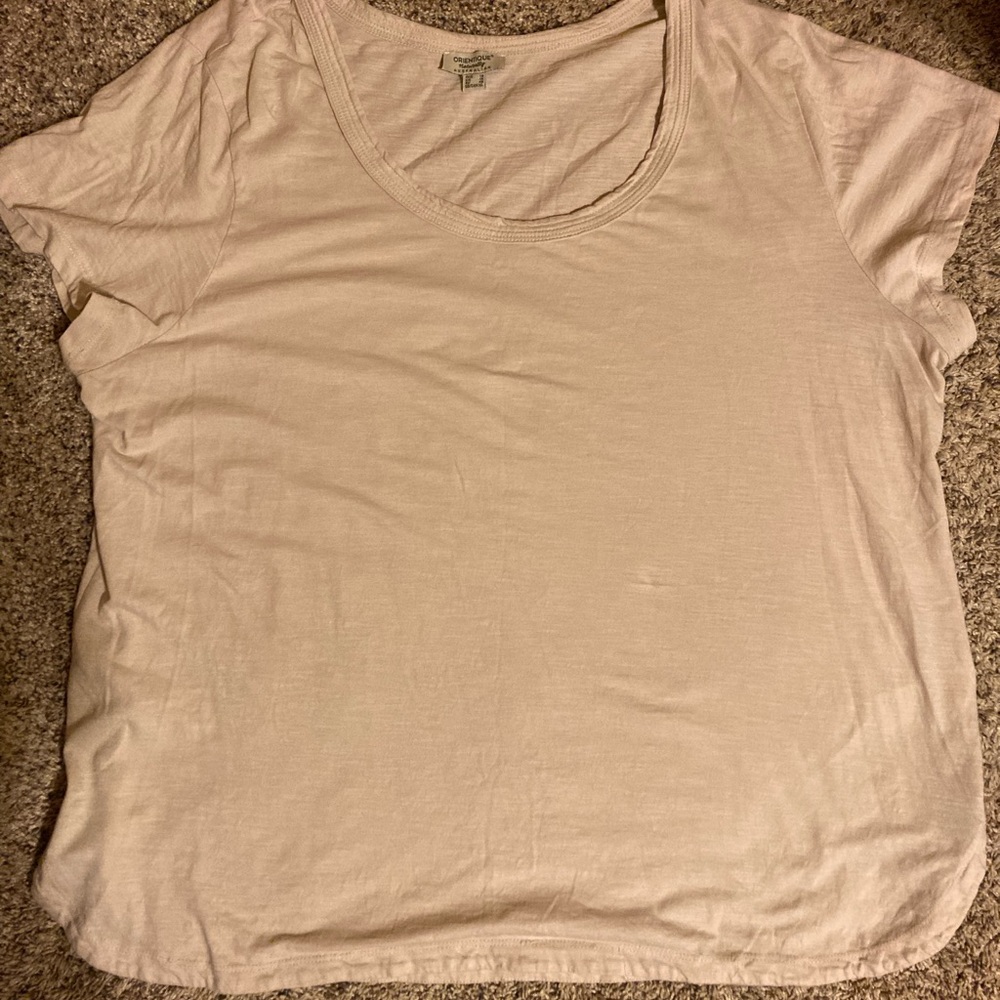 100% Organic cotton Cream Short Sleeve Top Women’s XL
